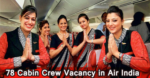 Cabin Crew Vacancy in Air India