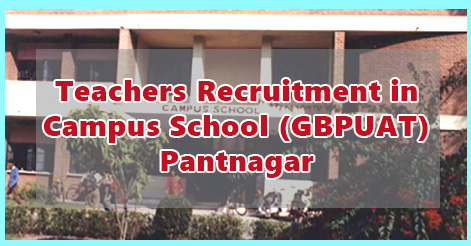 Teachers Recruitment in Campus School (GBPUAT) Pantnagar 