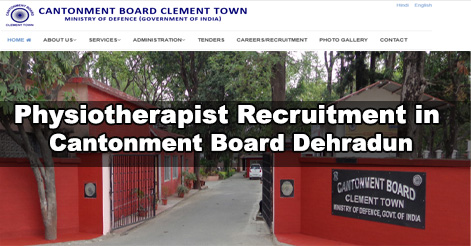 Physiotherapist Recruitment in Cantonment Board Dehradun