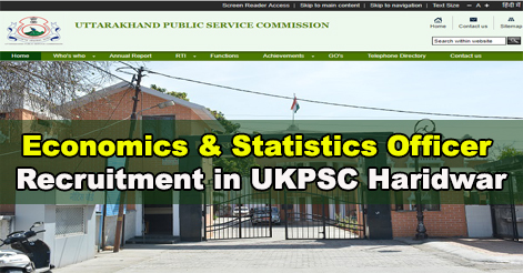 Economics & Statistics Officer Recruitment in UKPSC Haridwar