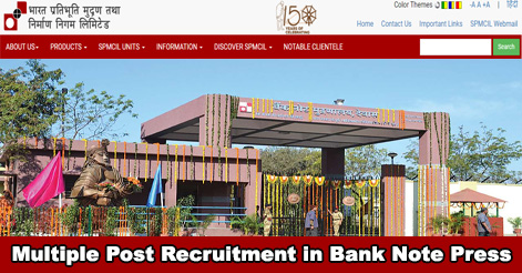 Multiple Post Recruitment in Bank Note Press