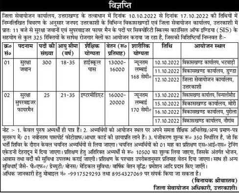 Job Fair in Uttarkashi 2022