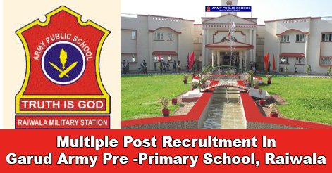 Teaching & Non-Teaching Staff Recruitment in Garud Army Pre-Primary School, Raiwala Dehradun