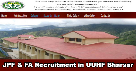 JPF & Field Assistant Recruitment in UUHF Bharsar
