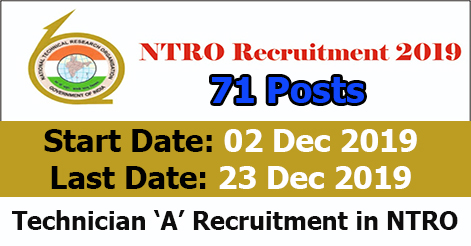 Technician ‘A’ Recruitment in NTRO