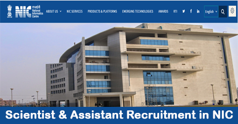 Scientist & Technical Assistant Recruitment in NIC